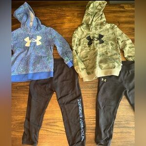 2 Under Armour Boys 4t Hooded Sweatshirt & Sweatpant Sets